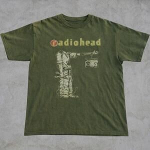 Radiohead Green Tee With Yellow Graphic 3